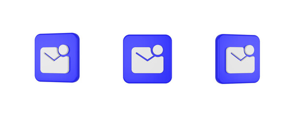 web mark email unread 3D icon isolated on background