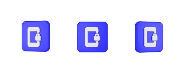 web phonelink lock 3D icon isolated on background