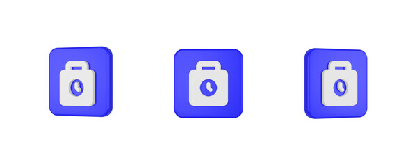 web punch clock 3D icon isolated on background