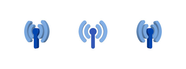 wifi antenna 3D icon isolated on background