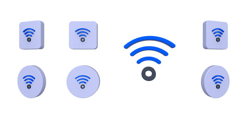 wifi 3D icon isolated on background