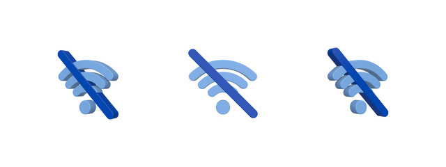 wifi disabled 3D icon isolated on background