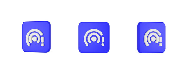 web wifi tethering error 3D icon isolated on background