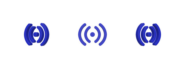 wifi horizontal 3D icon isolated on background