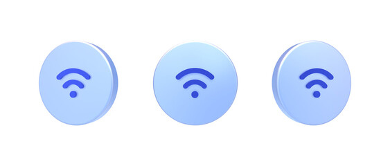 wifi 3D icon isolated on background