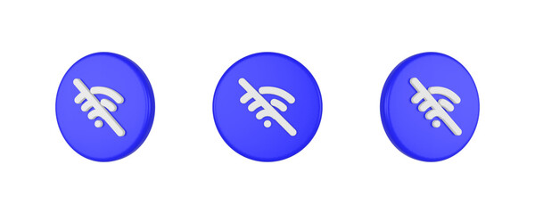 wifi off 3D icon isolated on background