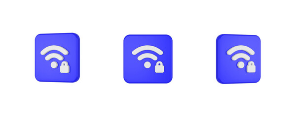 web wifi password 3D icon isolated on background
