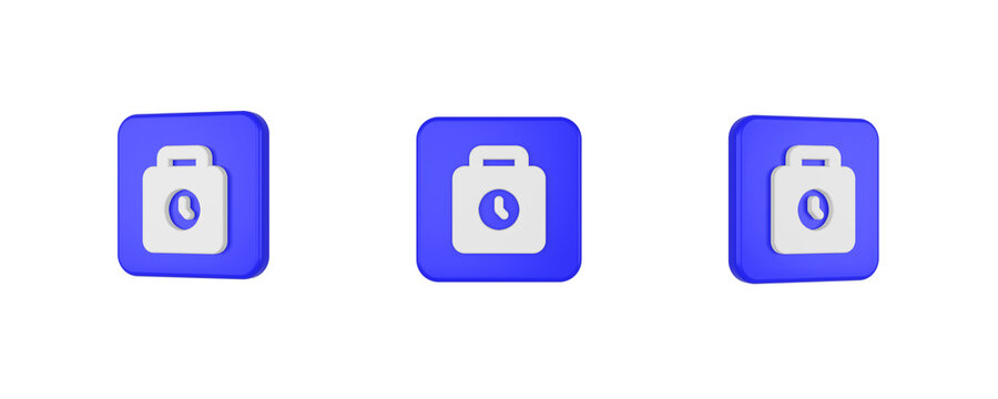web punch clock 3D icon isolated on background