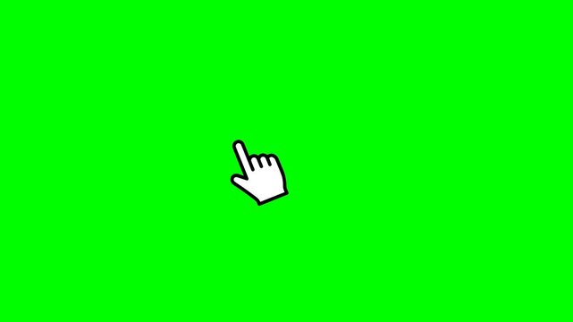 Animated Hand Cursor Pointer. Transparent Background UI Cursor for UX, Tutorials, and App Demos