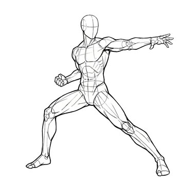 Dynamic lancer pose thrusting with invisible spear