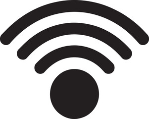 Black wifi symbol on white background wireless internet network