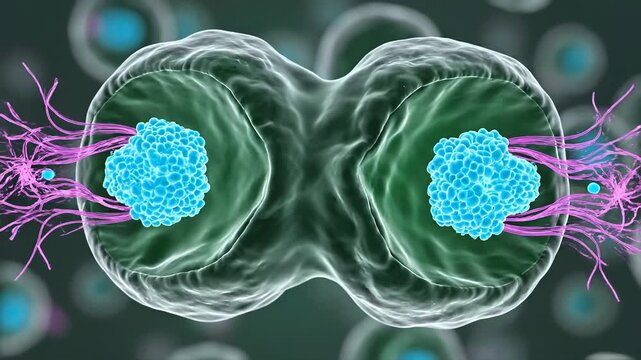 Cell Division in Slow Motion Animation