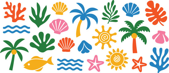 Playful tropical illustration evoking summer joy and calm