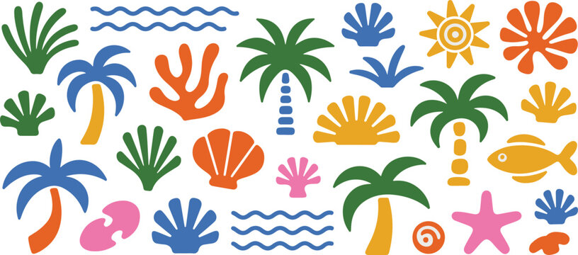 Seamless flat tropical pattern with copy space for branding
