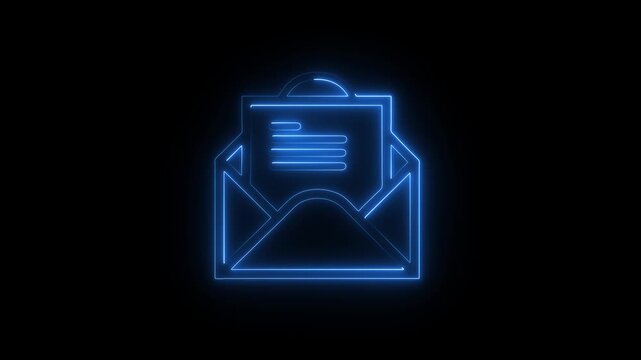 glowing neon Open envelope mail icon. Line, glyph and filled outline colorful version, Letter message document outline and filled vector sign. Symbol, logo illustration, modern communication icon set