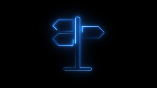 Traffic direction board glowing neon icon. Line, glyph and filled outline colorful version, street signpost outline and filled vector sign. Symbol, logo illustration, modern navigation icon set