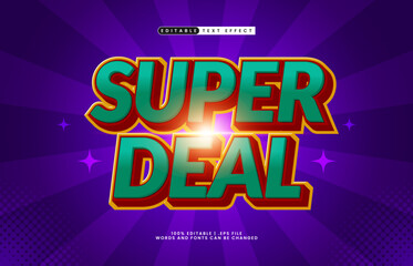 Super Deal Editable Text Effect - Bold Discount Typography for Promotion, Banner, and Poster