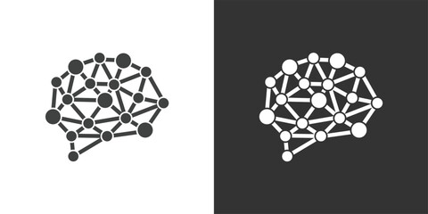 Artificial Neural Network icon. Solid glyph series icon