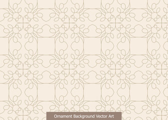 A delicate and elegant seamless ornamental pattern with swirling lines on a light beige background, perfect for decorative vector art.