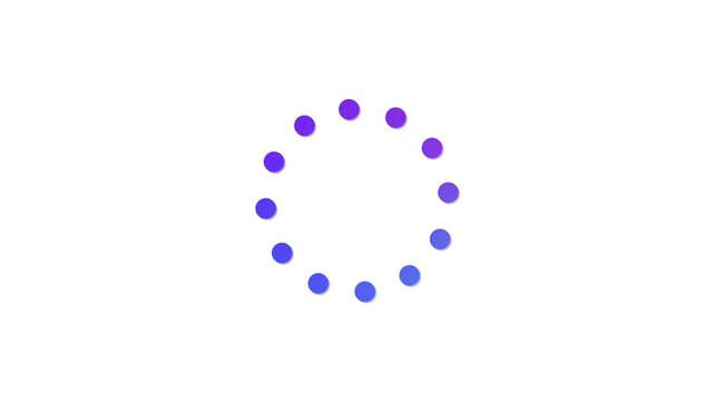 Dot Circle Loading Rotate Animation with Spinning Dots and Smooth Circular Motion, Minimal Progress Indicator Loop for Apps, Websites, and UI Interfaces
