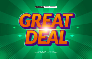 Great Deal Editable Text Effect - Bold Discount Typography for Promotion, Banner, and Poster
