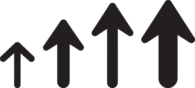 Four black arrows pointing up arrows four arrows
