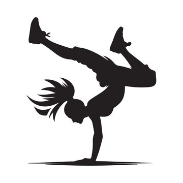 breakdance vector silhouette clip art logo design illustration. Abstract icon collection
