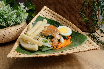 pecel Indonesian food with peanut sauce