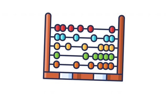 Abacus Animated Icon. Seamless Looping