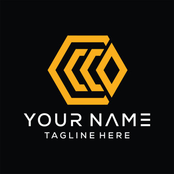 letter CCO with hexagon logo icon design vector design template inspiration