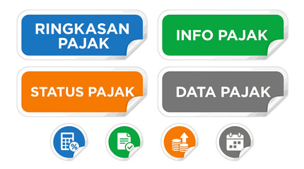 Fototapeta premium Dynamic Vector Tax Overview Labels and Financial Management Icons for Online Portals