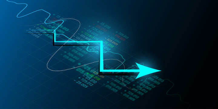 Data analysis chart of the up and down trend of the economy in financial trading in the stock market