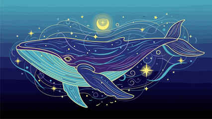 Celestial Whale: Cosmic Ocean Dreamscape © mest selda blessun