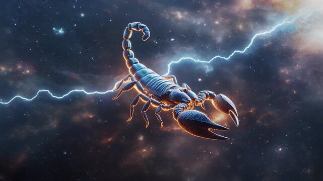 Glowing Scorpion Constellation in the Night Sky.