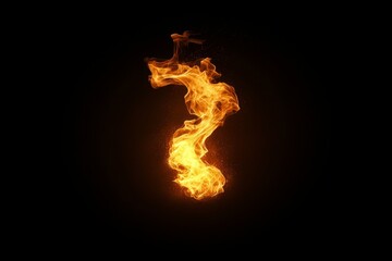 Vibrant flame isolated on transparent background