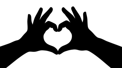 Obraz premium Hands forming a heart shape silhouette.