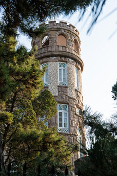 Historic Huashi Tower in Badaguan Scenic Area, Qingdao, China