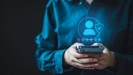 Login activity and account security concept showing user profile verification on mobile device....