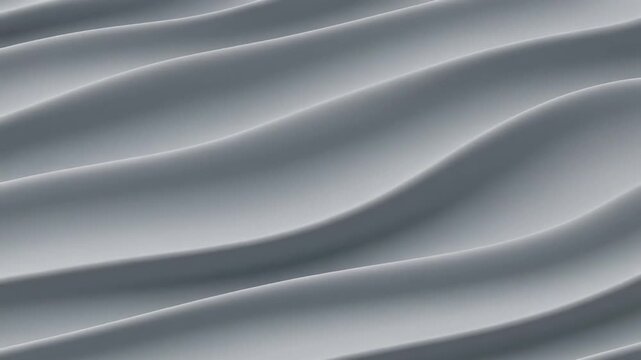 流動的な3Dウェーブが織りなすクリーンで知的なメタリックグレーの背景素材