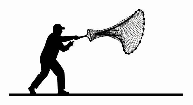 Man throwing a fishing net.