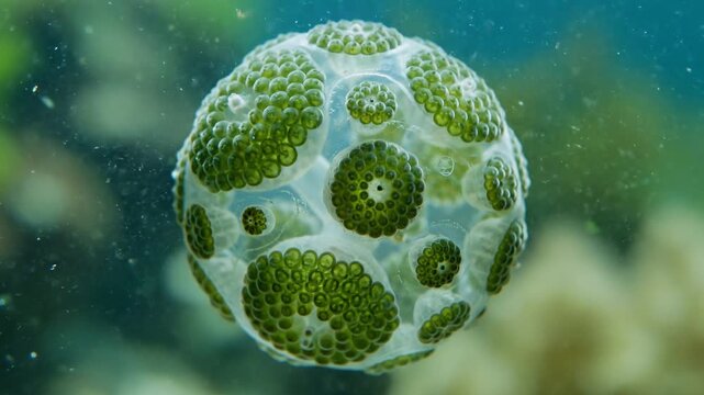 Volvox Algae Colony in Slow Motion