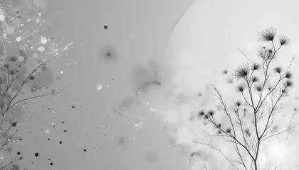 Abstract Minimal Botanical Art with Right-Side Composition
