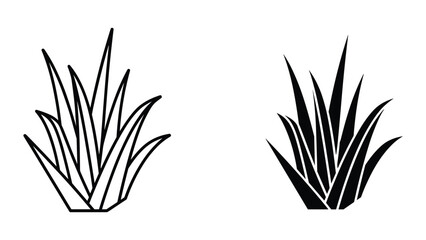 Simple line art illustration of grass