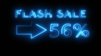 Obraz premium Business sale discount number text illustration. Neon business 56% number on background.