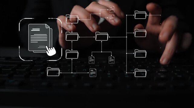 Digital file structure showing folder organization, file hierarchy, and document arrangement. File structure supports management, improves access, and file structure enhances clarity. Marrow