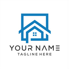 Fototapeta premium Elegant and upscale luxury home logo design symbolizing sophistication, comfort, and exclusivity. Perfect for premium real estate, custom home builders, and interior designers. 