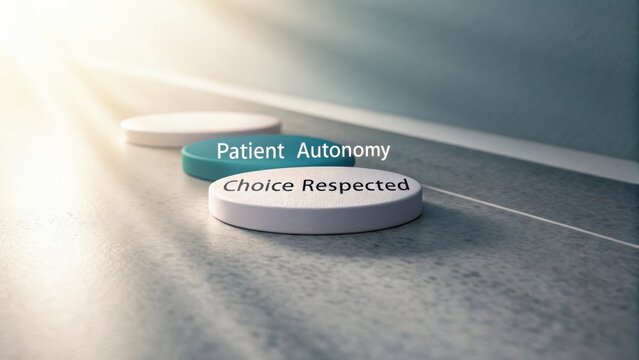Patient Autonomy and Choice Respected Concept with Colorful Discs on Gray Surface Representing Empowerment in Healthcare