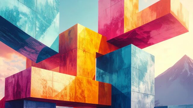 Abstract Geometric Structure Stock Video