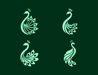 Obraz premium abstract illustration peacock logo or icon