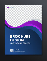 Fototapeta premium abstract purple line background flyer design template